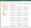 Excel関数式万年カレンダー 年間+3ヶ月